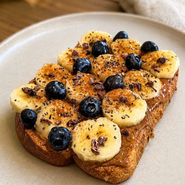 Banana Almond Superfruit Toast.