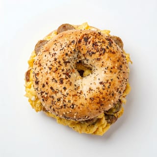 Chicken Sausage, Egg & Cheese Bagel