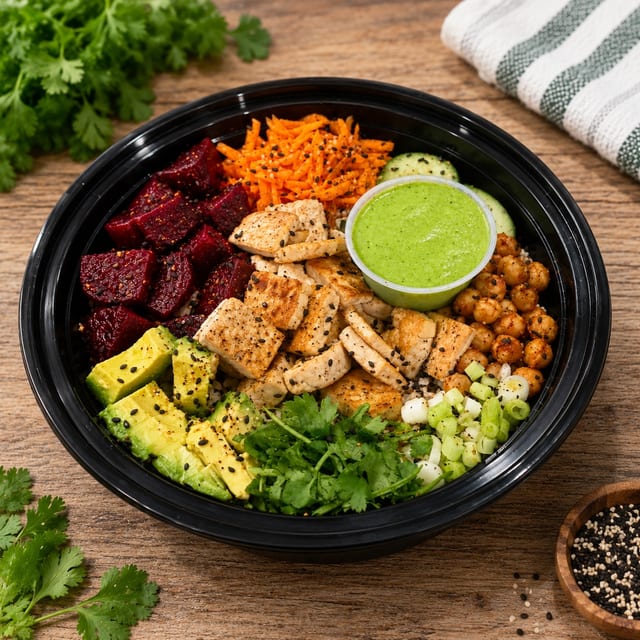 Vegan Tofu & Beet Bowl (V).
