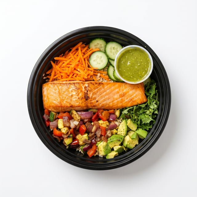 Grilled Salmon Power Bowl.