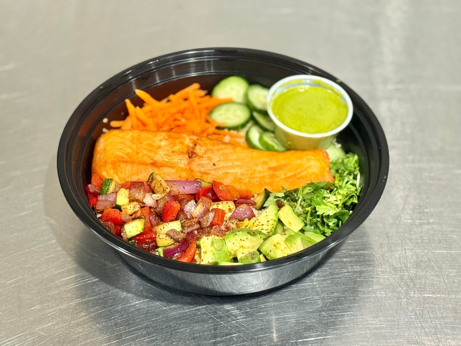 Grilled Salmon Power Bowl.